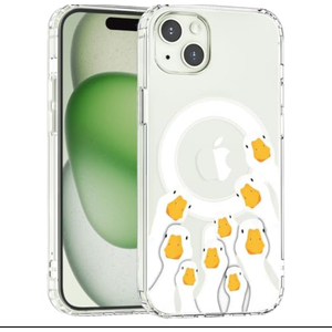 JOYLAND Funny Goose Phone Case for iPhone 17 Pro - Compatible with MagSafe Cute Cartoon Animal Design Clear Magnetic Cover Shockproof Protective Shell for Women Girls, 6.3 Inch