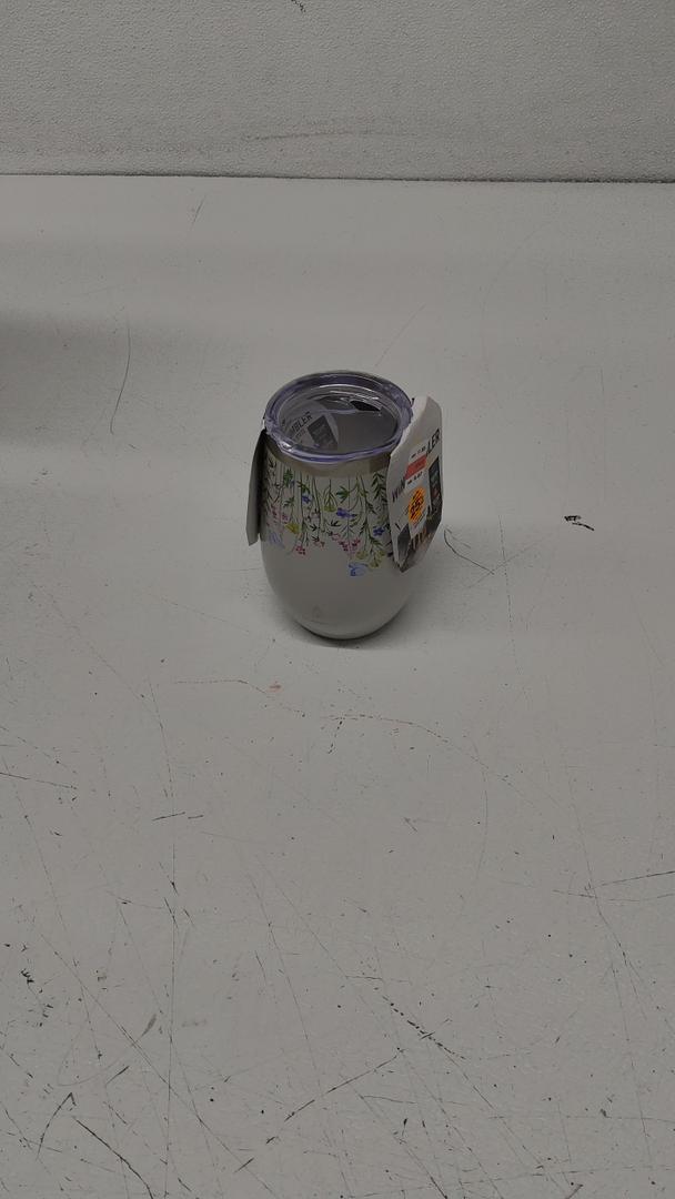 MANNA 17oz Metal Wine Tumbler With Lid, Gray Floral