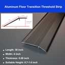 Aluminum Floor Transition Threshold Strip, 36 Inch Threshold Ramps for Doorways, Wheelchairs, Door/Tile/Threshold Reducer, Doorway Edge Trim Suitable for Threshold Height Less Than 1.6 Inch (Black) : 4in x 3ft
