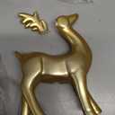 Wesiti 2 Pcs Ceramic Christmas Reindeer Figurines 4 Pcs Mini Christmas Pine Tree Reindeer Decor Deer Statue Sculpture Tabletop Ornaments for Home Mantel Shelves Decor (Gold),