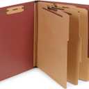 Blue Summit Supplies 10 Red Classification Folders, 3 Dividers, Letter Size with 2 Inch Tyvek Expansions, 8 Section Brick Red Classification Folder, 10 Pack