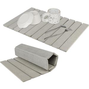 Large Stone Dish Drying Mat for Kitchen Counter, Eco-friendly, Instant Drying Pad,Diatomaceous Earth Water Absorbing Mat, Foldable and Super Absorbent Dish Drying Stone Mat, 24"16", Warm Gray (23.2" x 15.4")