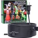 25FT Outdoor Extension Extension Cord for Halloween Christmas Inflatables with Multiple Outlets Black Electrical Cord with Multiple Plugs Outdoor Christmas Blow Up Decorations Light Extension Cords
