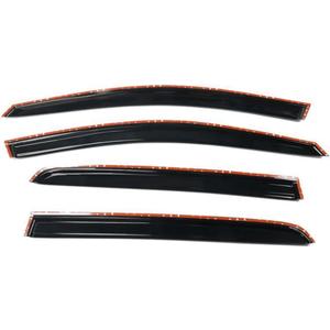 4pcs Sun Rain Deflector Guard Window Visors Front Rear Left Driver Right Passenger Upper Side Tape on External Window Factory Acrylic Smoke Tinted for VW for Golf 2015-2019 OE Style