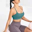 RUNNING GIRL Y-Back Sports Bras for Women, Medium Impact Wirefree Padded Bra Workout Crop Top Longline Sports Bra Push up (L)