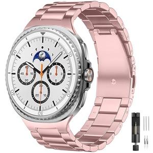 Lerobo Stainless Steel Band Compatible with Samsung Galaxy Watch 8 7 6 5 4 FE 40mm 44mm 45mm/Galaxy Watch 8 Classic 6 4 Classic 43mm 47mm 42mm 46mm, 20mm Metal Replacement Band for Men Women