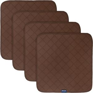 Waterproof Incontinence Chair Pads, 22" x 21" Wheelchair Reusable Seat Pads Cover, Washable Nursery Seat Protector, 4 Pack Brown