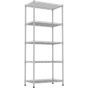 REGILLER 5-Wire Shelving Metal Storage Rack Adjustable Shelves,Standing Storage Shelf Units for Laundry Bathroom Kitchen Pantry Closet(Silver,11.8" D x 21.2" W x 53.5" H) (5tier 11.8"D x 21.2"W x 53.5"H)