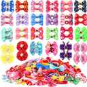 Reginary 150 Pack Dog Bows Grooming Cute Dog Hair Bows Girl with Rubber Bands Small Puppy Bowknots Colorful Hair Accessories for Dogs Puppies Pets Gift (Classic Style)