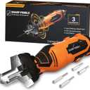 Sharp Pebble Electric Chainsaw Sharpener Kit - Comes with Chain Saw Sharpener Tool, 4 File Size Sharpening Wheel Bits, Angle Attachment, Wrench & eBook