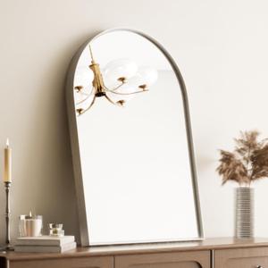 TokeShimi 24x36 Arched Bathroom Mirror,Silver Arched Vanity Mirror for Bathroom with Tempered Glass,Aluminum Metal Frame