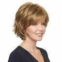 Hair Toppers for Thinning Hair, 6.5 Inch Big Base Short Hair Wigs, Curly Wig With Bang, Natural Curly Texture Synthetic for Women (Gold,Short)
