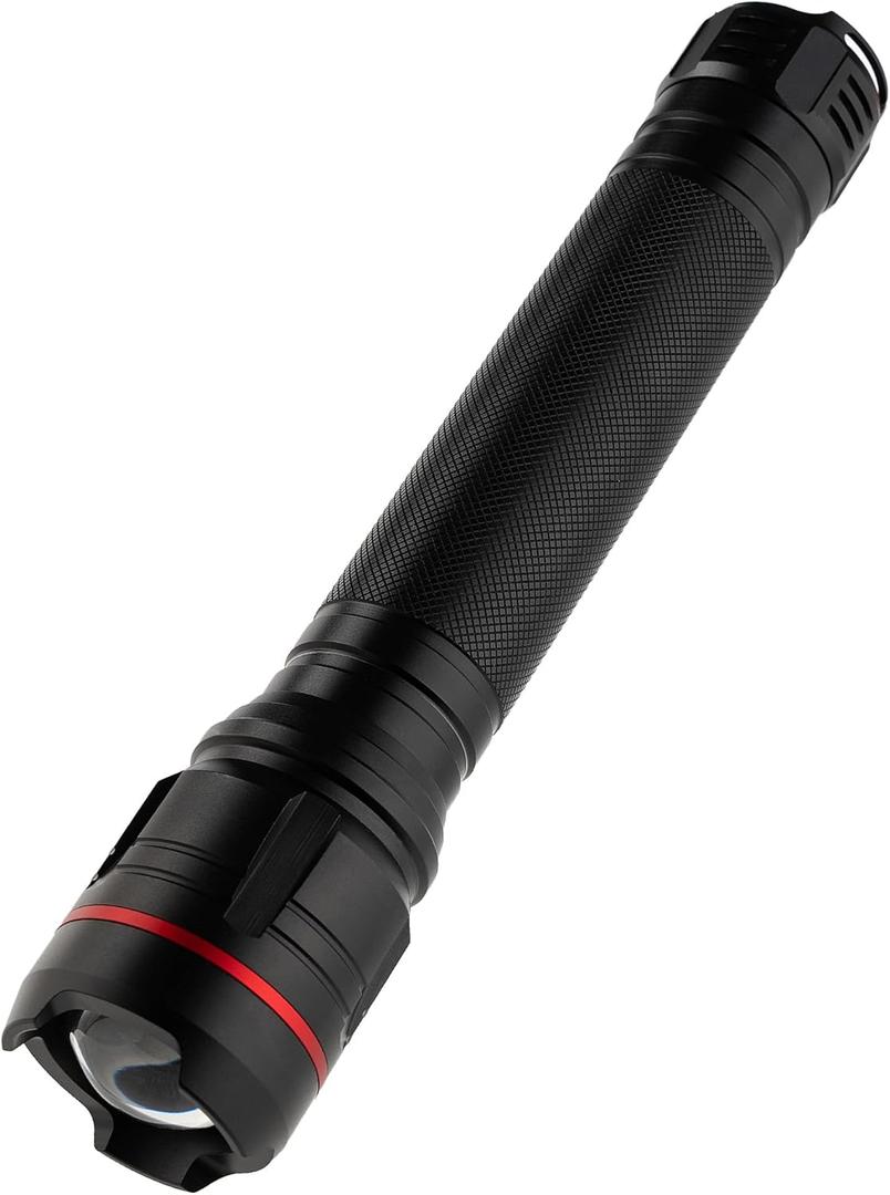 KunHe Heavy Duty 3D Cell LED Flashlights Large Aluminum Zoomable High Lumens-1000 LM Battery Powered Single Mode Flash Light- Big Security Flashlight for Home Emergency Power Outages Camping Car (1 PACK)