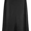 Outoshe Women's Satin High Waisted Maxi Skirts Hidden Elasticized Waistband A Line Long Skirt (Black, XX-Large, 14-16)
