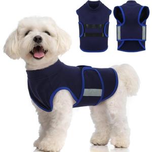MIGOHI Dog Anxiety Relief Coat,Comfort Anxiety Vest for Dogs,Adjustable Anxiety Calming Wrap for Fireworks,Thunderstorms,Travel, Separation, Dog Anxiety Jacket for Dogs,NavyBlue (X-Small(Chest:11.8"-16"))