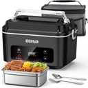 ODSD Cordless Electric Lunch Box for Adults, Heated Lunch Box with 130min Battery Life, Self-Heating Portable Electric Food Warmer with 1.2L Container for Truck, Office, or Outdoor Worksite