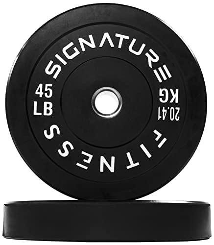 Fitvids 2" Olympic Bumper Plate Weight Plates with Steel Hub, 45LB, Pair