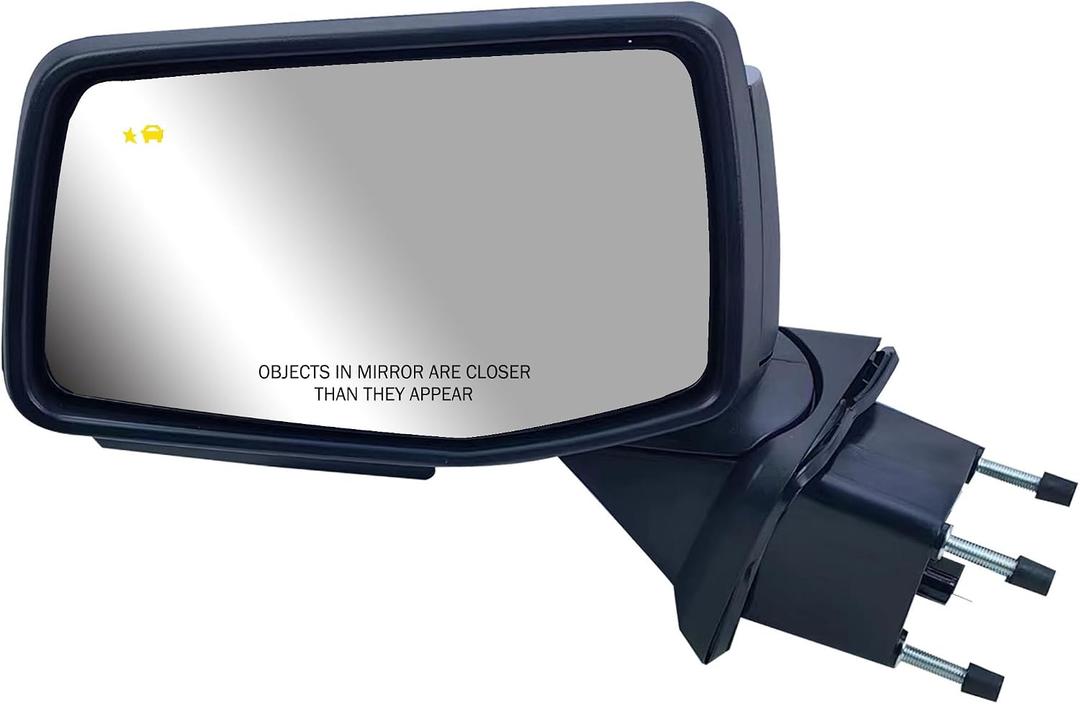 Driver Left Side Door Mirror Power Heated with BLIS(Blind Spot Light) Glass Puddle and Signal Light Chrome Pirmer and Textured Back Cover for Chevrolet Silverado GMC Sierra from 2019 to 2023, Medium