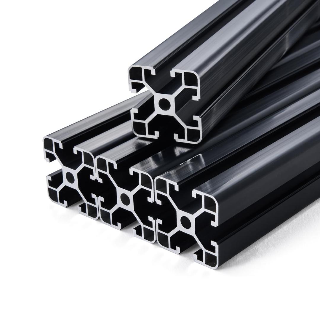 VEVOR 4PCS 39.4 in (1000mm) T Slot 4040 Aluminum Extrusion Profile, European Standard Anodized Linear Rail, High-Strength Extruded Aluminum Rail for 3D Printer, CNC Machine DIY, Laser Engraving, Black