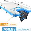 96" x 60" Inflatable Floating Dock & Dog Boat Ramp Heavy Duty | Upgraded 700 LBS Load Capacity, 8in Thickened Pool Ramp, Non-slip & Puncture-Resistant Surface, for Pools, Lakes, Beaches