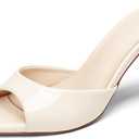 Coutgo Womens Heeled Mules Pointed Peep Toe High Heels Slip On Backless Mule Sandals Dress Shoes,  8
