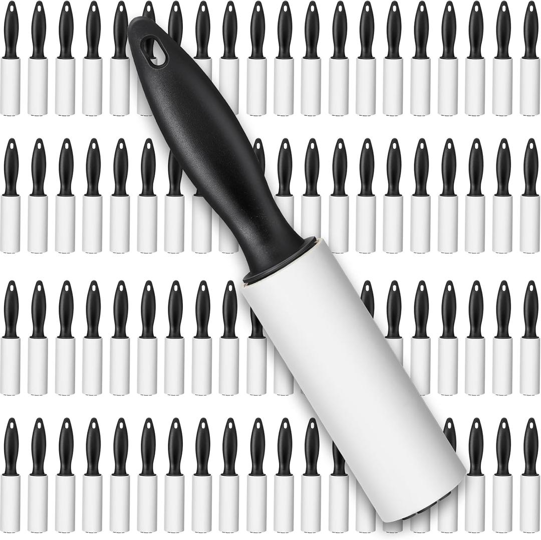 Zhehao 80 Pack Mini Lint Roller Bulk Small Lint Remover Travel Size Portable Brushes Sticky Roller for Clothes Pet Hair Furniture Couch Carpet Car Seats Bedding