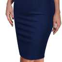 AISIZE Women's Vintage 1940s Half Collar Batwing Cape Party Pencil Dress (XX-Large, Navy Blue)