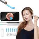 Pack of 2 Ear Wax Removal Tool - Ear Camera with 360° Visual Ear Cleaning Kit - 6 Silicone Covers - Ear Wax Removal Kit - Ear Wax Cleaner Earwax Removal Kit White