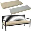 Outdoor Bench Cushion, Water-Resistant & Fade-Resistant, Porch Swing Cushions with Ties, Patio Furniture Seat Pads for Garden Loveseat Settee, Removable Cover Non-Slip Bottom, 48 x 16 Inch, Natural
