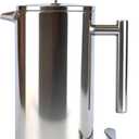 Extra Large French Press, French Press Coffee Maker 61 oz (1.8L), Insulated Stainless Steel French Press XXL Large Capacity Double Walled with Spoon for Espresso Coffee or Tea