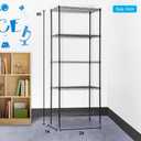 BestOffice | 5-Tier Wire Storage Shelves | 14x24x60 | Black| Heavy-Duty Metal Shelf, Holds Upto 750 lbs | No-Tool Assembly | Ideal for Home & Garage Shelving