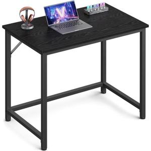 VASAGLE Computer Desk, Office Work Desk, 31.5 x 19.7 x 29.9 Inches, for Study, Bedroom, Home Office, Living Room, Ebony Black and Ink Black ULWD038B56