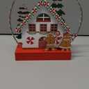 Christmas Tabletop Decoration, Wooden Lighted Gingerbread House Ornaments, Battery Operated Christmas Indoor Fireplace Home Table Decorations