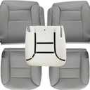 NLQR #132 Gray Driver and Passenger Side Bottom and Back Replacement Seat Covers & Driver Seat Cushion Compatible with Chevy Silverado Tahoe Suburban GMC Sierra Yukon 1995 1996 1997 1998 1999