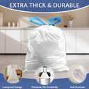 13 Gallon Trash Bags Drawstring 120 Count, 1.7 Mil Thick White Garbage Bags, Easy-Dispense Roll for Kitchen & Household Use, Resists Tears, Leaks and Punctures