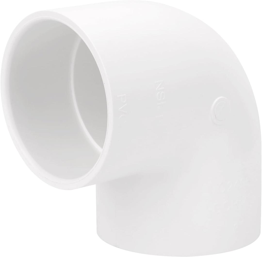 3 Inch 90 Degree Right Angle PVC Pipe Elbow - SCH40 (Socket x Socket) 3" PVC Fitting Connectors for DIY Shelf Garden Support
