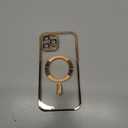 ORBANA Luxury Wireless Charging Case for iPhone Soft Silicone Cover, Gold, for iPhone 13Pro Max