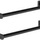 MKO Towel Bar for Bathroom, Black Hand Towel Holder Rod with Metal, 16" Towel Racks for Bathroom Hanger Wall Mounted for Kitchen Home, 2 Pack