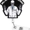 3 x IDK, I Just Take The Pictures Funny Radiology Skeleton Nurse Badge Reel, Cute RT(R) Retractable ID Card Badge Holder, Name Tag Medical Badge Buddy for RN CT MRI RAD Nurse Radiologist X-Ray Tech