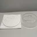 Marble Cake StandClear Cake Stand with DomeWhite Marble Dessert Holder with Acrylic Lid CoverRound Cheese Pie Serving Display Plate Holder Platter with Cover (Flat)