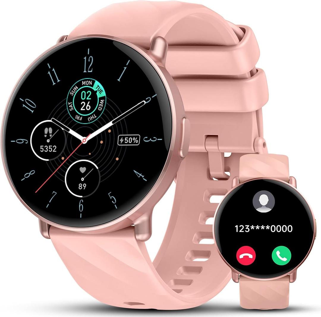 Smart Watches for Men Women, 1.39" HD Touch Screen Smartwatch with Bluetooth Calls and Dialing Function, 113+ Sports Modes Fitness Tracker with USB-C Fast Charging, Smartwatch for Android iOS. Pink