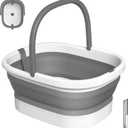 Nekteck Foot Soaking Tub Collapsible Bucket for Foot Bath Soak Tub, Foot Basin Foot Soaker with 138 Acupressure Nodes and Pumice Stone for Feet Massager Pedicure Foot Spa, Gifts for Men Women Dad Mom (Medium, Gray)