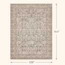 Large Moss Green 9x12 Area Rug for Living Room, Soft Non Slip Stain Resistant Floral Rug for Bedroom Big Dining Room, Light Brown Taupe Home Decor
