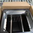 BEAMNOVA Black Trash Can Outdoor Top Tray Stainless Steel Commercial Garbage Enclosure with Locking Lid Heavy Duty Industrial Yard Garage Waste Container, 37.4 * 17.7 * 17.7in