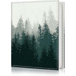 Photo Album 4x6, 56 Pockets Small Picture Book Foggy Forest Trees, Personalized Large Capacity Mini PU Leather Picture Album Gift for Family Graduation Wedding Travel