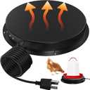 Shaledig Chicken Water Heater for Winter 12.4", 125W Thermostat Chicken Drinker Heater Base for 3–5 Gal Metal Plastic Poultry Waterer, Water Heater for Chickens Duck with 6.6' Power Cord 1 Pack