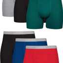 Hanes Men's Boxer Briefs, Cool Dri Moisture-Wicking Underwear, Cotton No-Ride-up for Men, Multi-Packs (XX-Large, Blue/Red/Green/Black - 6 Pack)