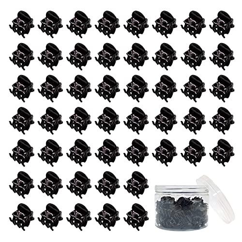 50 PCS Mini Hair Claw Clips， Bangs Strong Grip Multifunction Clamp Clips. (Black)