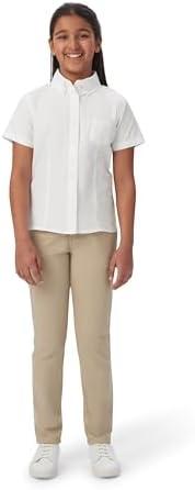 French Toast Girls' Fitted Short Sleeve Wrinkle-Resistant Blouse, Size 10