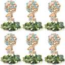 6 Set Baby Shower Bear Table Centerpieces Decortion Blue Bear with Eucalyptus Wreath Wood Slices Welcome Baby Table Toppers for Gender Reveal It's A Boy Party Favors